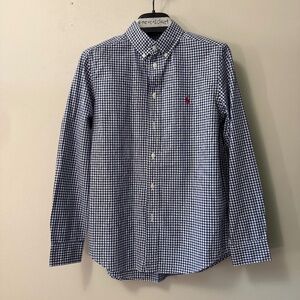 Ralph Lauren Kids Navy and White Gingham Shirt
